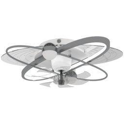 HOMCOM Ceiling Fan with Light and Remote, 3 Colour Temperatures, LED Mount Ceiling Fan Light for Bedroom, Silver Tone - thumbnail 1