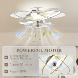 HOMCOM Ceiling Fan with Light and Remote, 3 Colour Temperatures, LED Mount Ceiling Fan Light for Bedroom, Silver Tone - thumbnail 7