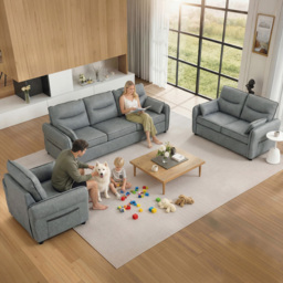 HOMCOM Accent Chair, Faux Leather Armchair - Grey - thumbnail 9