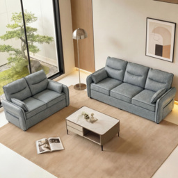 HOMCOM Accent Chair, Faux Leather Armchair - Grey - thumbnail 7