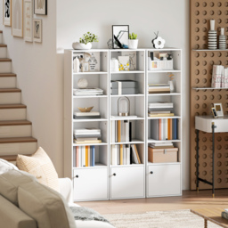 HOMCOM 6-Tier 156 cm Tall Bookcase - White - thumbnail 9