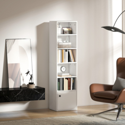 HOMCOM 6-Tier 156 cm Tall Bookcase - White - thumbnail 7