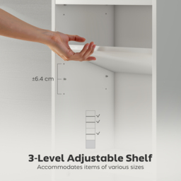 HOMCOM 6-Tier 156 cm Tall Bookcase - White - thumbnail 5