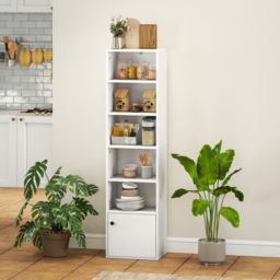 HOMCOM 6-Tier 156 cm Tall Bookcase - White - thumbnail 8