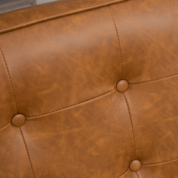 HOMCOM 2 Pack Retro-Style Accent Chair, with Faux Leather Seat - Brown - thumbnail 8