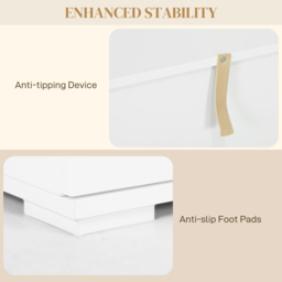 HOMCOM LED Light Sideboard - High Gloss White - thumbnail 7