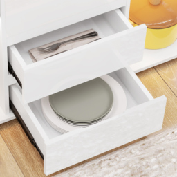 HOMCOM LED Light Sideboard - High Gloss White - thumbnail 8