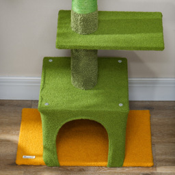 PawHut 230-275cm Floor-to-Ceiling Adjustable Cat Tree with Scratching Posts, Hammock - Aosom UK - thumbnail 9