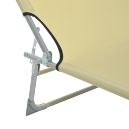 Outsunny Portable Sun Lounger, Adjustable, Oxford Cloth Fabric, Foldable for Easy Storage, Beige - thumbnail 9