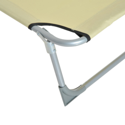 Outsunny Portable Sun Lounger, Adjustable, Oxford Cloth Fabric, Foldable for Easy Storage, Beige - thumbnail 8