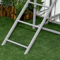 PawHut Wooden Chicken Coop Activity Centre with Swing Set for 3-4 Birds, Outdoor Hen House, Grey - Aosom UK - thumbnail 9