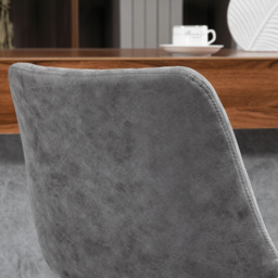 HOMCOM Breakfast Bar Stools Set of 2, 59-80cm Sitting Hight Leather Upholstered Bar Chairs with Back, Swivel Seat, Grey - Aosom UK - thumbnail 9