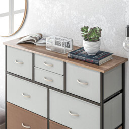 HOMCOM Chest of Drawers for Bedroom, 10-Drawer Dresser with Foldable Fabric Drawers and Metal Frame, Colourful Storage Solution - Aosom UK - thumbnail 8