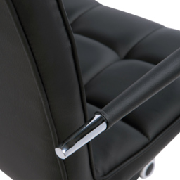 HOMCOM Office Chair and Desk Set, Faux Leather Swivel Chair with Wheels & Study Desk with Storage Shelf, Black - Aosom UK - thumbnail 9