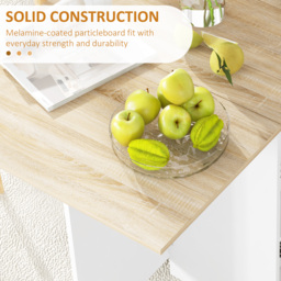 HOMCOM Folding Dining Table, Drop Leaf Table for Small Spaces, Foldable Table with Drawer and Storage Shelves for Kitchen, Dining Room, Oak - thumbnail 7