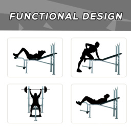 HOMCOM Heavy Duty Adjustable Multi Gym Chest Leg Arm Weight Bench w/4 Incline Postions - Black/Silver - thumbnail 7