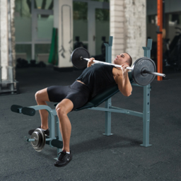 HOMCOM Heavy Duty Adjustable Multi Gym Chest Leg Arm Weight Bench w/4 Incline Postions - Black/Silver - thumbnail 2