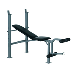 HOMCOM Heavy Duty Adjustable Multi Gym Chest Leg Arm Weight Bench w/4 Incline Postions - Black/Silver - thumbnail 1
