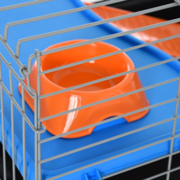 PawHut Pet Abode: 2-Tier Small Animal Cage with Accessories, Secure & Spacious, Blue/Orange - Aosom UK - thumbnail 8
