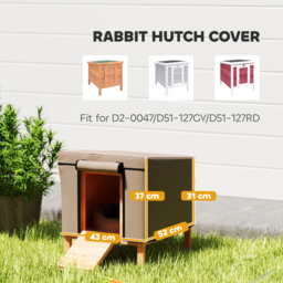 PawHut Waterproof Rabbit Hutch Cover for X-D2-0047 and Similar Model Rabbit Hutch, 43 x 52 x 37 cm, Brown - thumbnail 3
