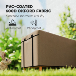 PawHut Waterproof Rabbit Hutch Cover for X-D2-0047 and Similar Model Rabbit Hutch, 43 x 52 x 37 cm, Brown - thumbnail 4