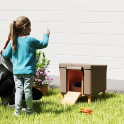 PawHut Waterproof Rabbit Hutch Cover for X-D2-0047 and Similar Model Rabbit Hutch, 43 x 52 x 37 cm, Brown - thumbnail 8