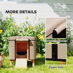 PawHut Waterproof Rabbit Hutch Cover for X-D2-0047 and Similar Model Rabbit Hutch, 43 x 52 x 37 cm, Brown - thumbnail 6