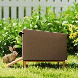 PawHut Waterproof Rabbit Hutch Cover for X-D2-0047 and Similar Model Rabbit Hutch, 43 x 52 x 37 cm, Brown - thumbnail 9