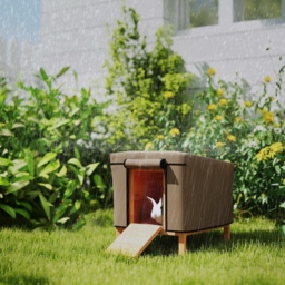 PawHut Waterproof Rabbit Hutch Cover for X-D2-0047 and Similar Model Rabbit Hutch, 43 x 52 x 37 cm, Brown - thumbnail 2