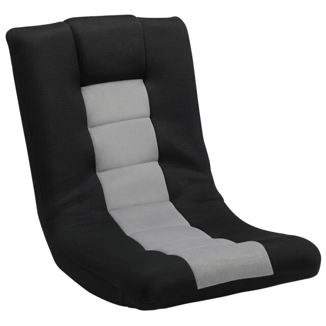 HOMCOM Floor Chair, Folding Floor Sofa with Adjustable Backrest, Wide Seat, Swivel Base, Black - image 1