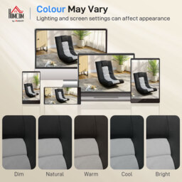 HOMCOM Floor Chair, Folding Floor Sofa with Adjustable Backrest, Wide Seat, Swivel Base, Black - thumbnail 8