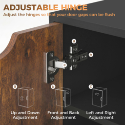 HOMCOM Multi-Storage Mobile Office Storage Cabinet - Rustic Brown - thumbnail 8