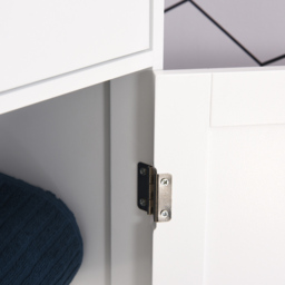 kleankin Bathroom Storage Cabinet with 3-tier Shelf Drawer Door, Floor Cabinet Free Standing Tall Slim Side Organizer Shelves, White - Aosom UK - thumbnail 8