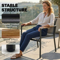 Outsunny 4 Seater Garden Furniture Set with Loveseat, Armchairs, Table, Metal Garden Sofa Set with Breathable Seats, Grey - thumbnail 6