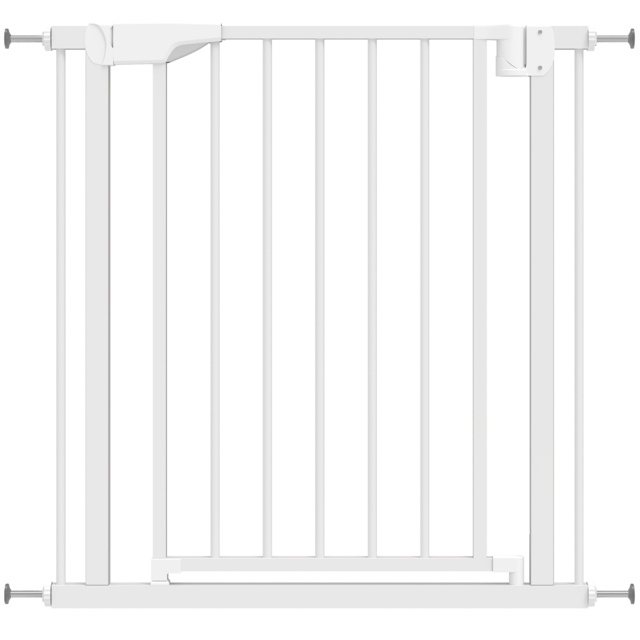 PawHut Baby Gate, Pet Safety Gate Pressure Fit, 76-82cm Wide with Two-Way Open, One-Hand Opening - image 1