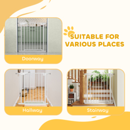 PawHut Baby Gate, Pet Safety Gate Pressure Fit, 76-82cm Wide with Two-Way Open, One-Hand Opening - thumbnail 8