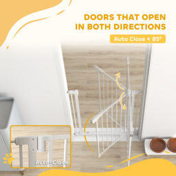 PawHut Baby Gate, Pet Safety Gate Pressure Fit, 76-82cm Wide with Two-Way Open, One-Hand Opening - thumbnail 5