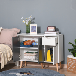 HOMCOM Sideboard Floor Standing Storage Cabinet with Drawer for Bedroom, Living Room, Home Office, Grey - thumbnail 9