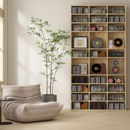 HOMCOM CD Storage Unit with Adjustable Shelves, 102 x 195 cm, Oak Tone - thumbnail 9