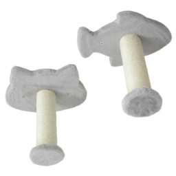 PawHut 4PCs Cat Wall Shelves with Steps, Ladder, Jumping Platforms, Light Grey - Aosom UK - thumbnail 8