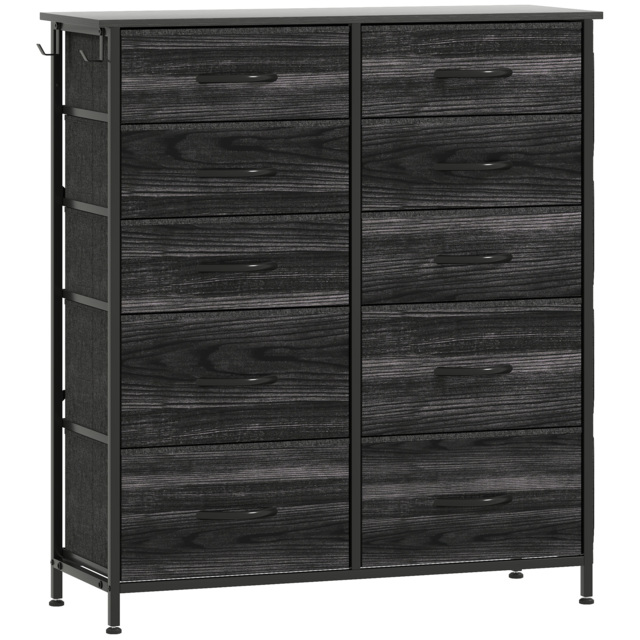 HOMCOM Chest of Ten Fabric Drawers - Black - image 1