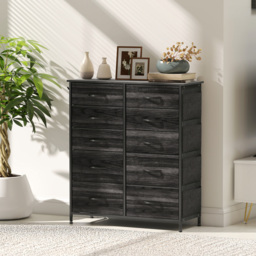 HOMCOM Chest of Ten Fabric Drawers - Black - thumbnail 9