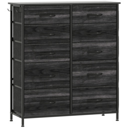 HOMCOM Chest of Ten Fabric Drawers - Black - thumbnail 1