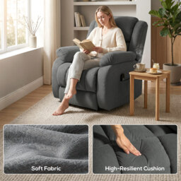 HOMCOM Recliner Armchair Lift Chair, Electric Recliner Chair with Vibration Massage and Heat, Wide Seat, USB Port, Grey - thumbnail 6