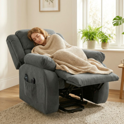 HOMCOM Recliner Armchair Lift Chair, Electric Recliner Chair with Vibration Massage and Heat, Wide Seat, USB Port, Grey - thumbnail 8