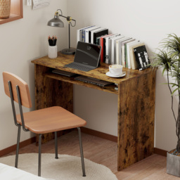 HOMCOM Boxy Work Desk, with Shelf - Wood-Effect - thumbnail 6