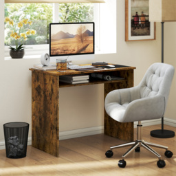 HOMCOM Boxy Work Desk, with Shelf - Wood-Effect - thumbnail 2