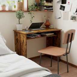 HOMCOM Boxy Work Desk, with Shelf - Wood-Effect - thumbnail 7