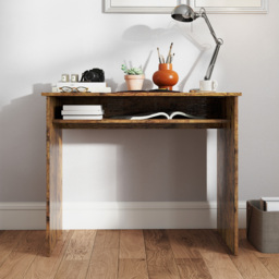 HOMCOM Boxy Work Desk, with Shelf - Wood-Effect - thumbnail 8