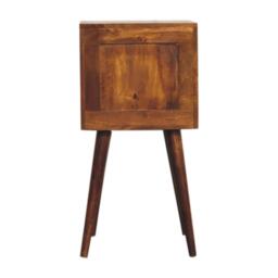 100% Solid Mango Wood Mini Cube Bedside with 2 Drawers, Stain-based Finish, Desk with Durable Construction, 30L x 31W x 62H cm, Brown - Aosom UK - thumbnail 8